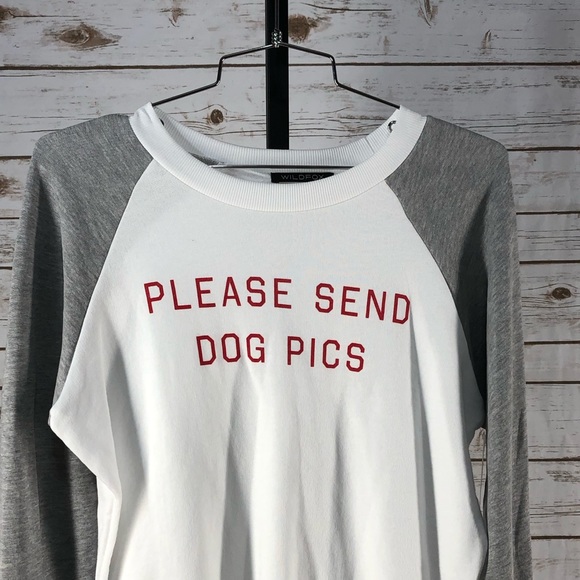 Wildfox Please Send Dog Pics Graphic Sweatshirt - Picture 4 of 7